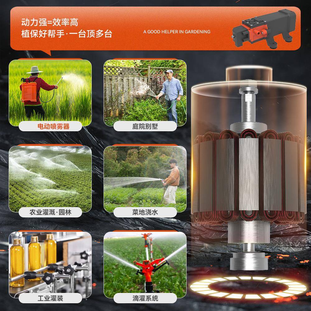 12V压力泵防型电小隔膜增压水泵高压CDW0.8Mpa干动烧可自吸5.5