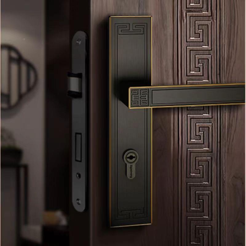 顶固锦文新中式372317室内门锁家执用房卧室门门木通门用型静音手
