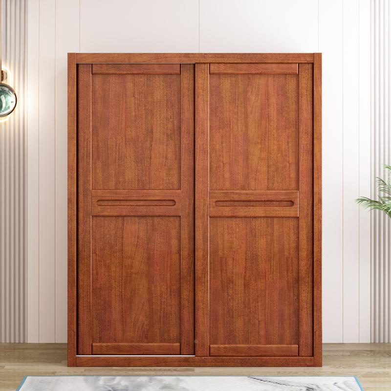 实衣柜家用卧室原WCB木衣橱简代约现中式家具木整体二推门拉移门