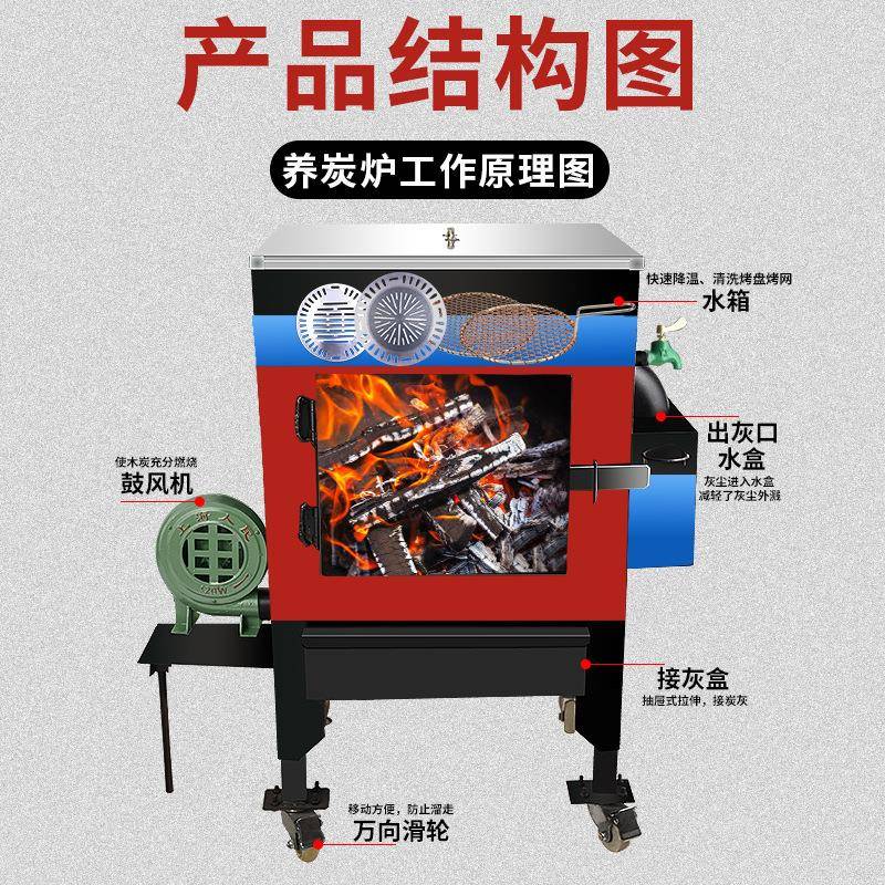 韩式养碳炉用烤肉店生炭炉烧烤店点商碳机水烧炭炉加炭厚OYD带箱