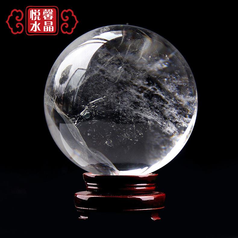 天然水晶球晶透明摆件体通透p008原石白打家居吉祥办公室工艺磨品