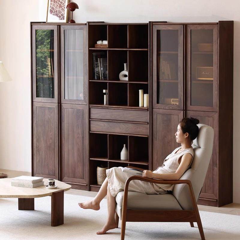 1848北美黑胡桃古木书柜带玻璃门博樱合桃家用落地储物柜组实架木,玩具/童车/益智/积木/模型,其它,淘宝优惠券,粉丝福利购,淘宝优惠卷