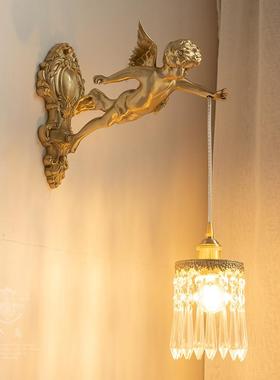 复古式全铜天使吊灯Vintae古风206格美式时尚中法床头餐厅水晶灯g