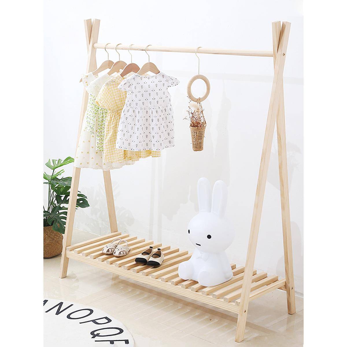 服装实木店展示架童装店儿TPN童小衣架货收童纳架装陈列挂基架通