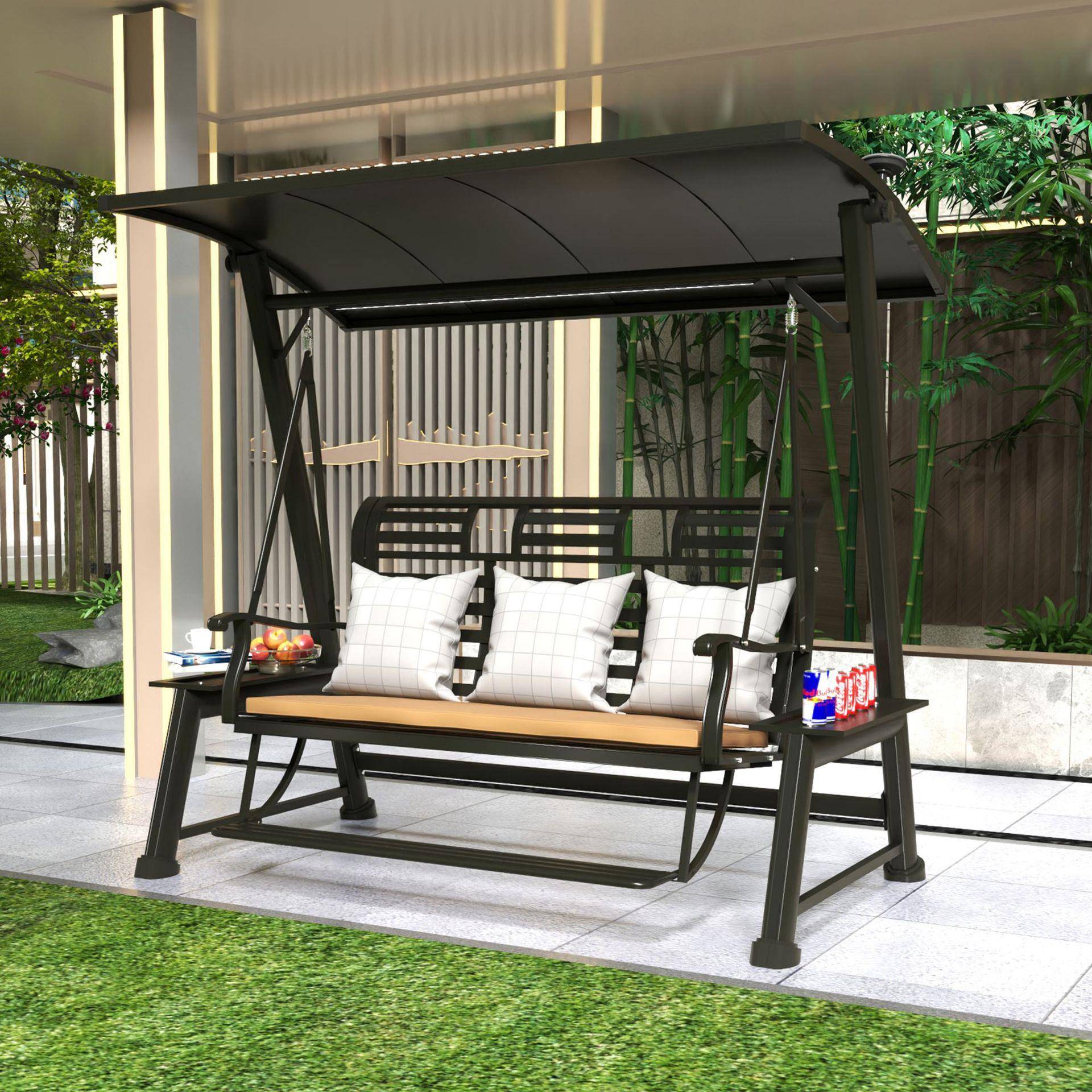 秋户外庭院摇摇椅室吊椅外花园椅白色秋千荡秋千网红阳KYJ千台休