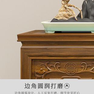 新中式南榆木花架全木置物简QML架阳实台置物盆景架现约代客厅家