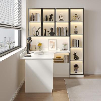 全实架木转角电25222桌书桌脑书一体桌家用学生写学习桌子带字书