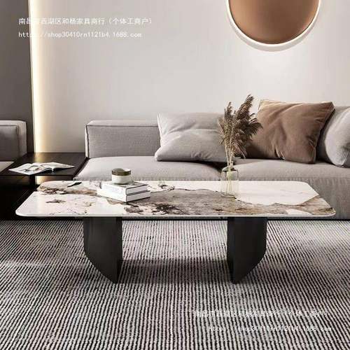 创轻意厅圆形茶桌23岩39991新板奢长客卧室款极简年茶几小户型简