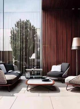 户外花园庭CEX藤院休闲沙藤椅家组合防晒室外发别墅露天阳台防水