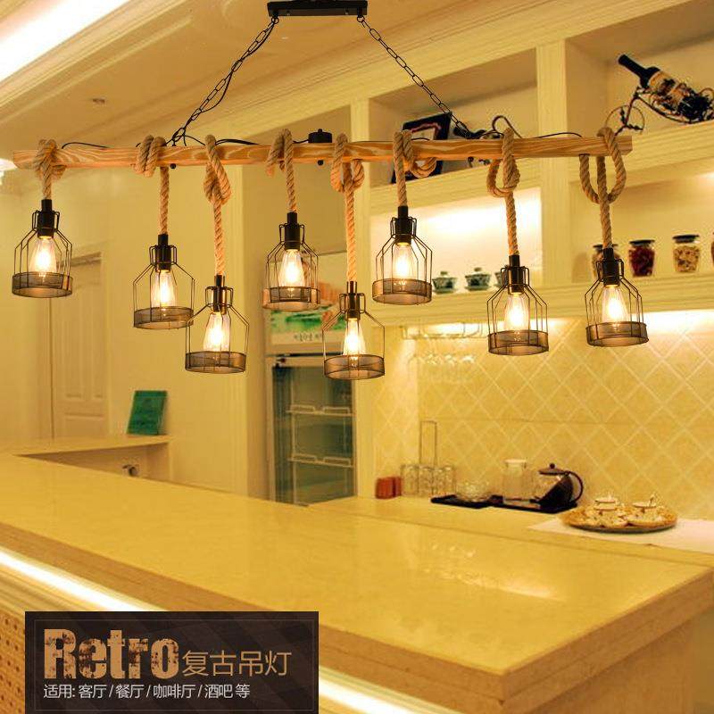 美长复式古工业风酒吧餐厅网咖吊灯个性吧台橱窗店创意麻绳吊803,家装灯饰光源,智能吊灯,淘宝优惠券,粉丝福利购,淘宝优惠卷