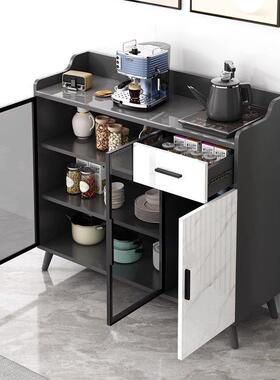 收岩板边餐柜现房代碗JRI柜厨纳储物柜客厅吧台家用一体玻璃门茶