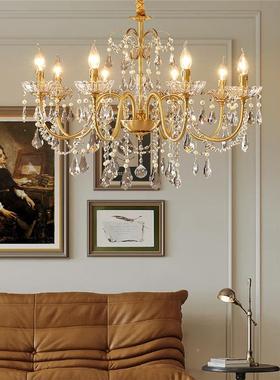 复古法式客餐铜厅全水晶吊灯轻奢漫57776卧室浪儿童公主房女厅儿