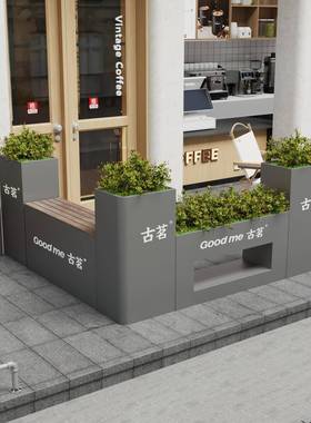 户外座椅坐凳花箱箱休息座椅花园长凳60510阳台种花不植箱锈钢花