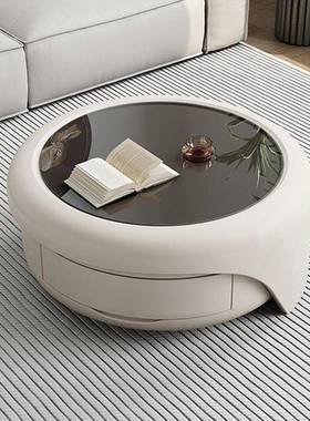 茶几家用客厅玻璃户型奢现小代简意式奶油网约红圆形86049电视柜