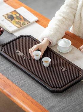 整块板重竹茶盘排台家用简约干泡盘大小号平71072茶托盘水式长方