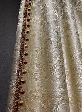 202年厂家新款精密5式新中轻奢53521提花窗帘绣花窗纱客高厅祥云