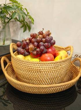 越南16850编收纳筐储藤圆形衣收服杂物物纳桶