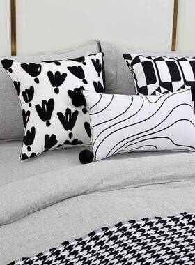 枕灰色女孩儿童房间床品八件套51436板床笠式灰色手工样抱家居展