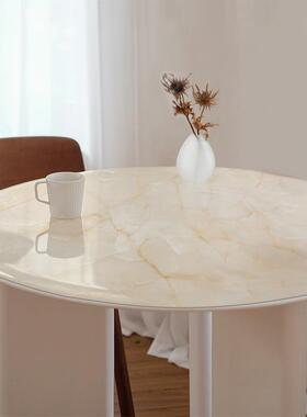 9O纯圆大v理石J图案pc圆桌布防水防油防烫免洗台F76T6J7S布形茶几