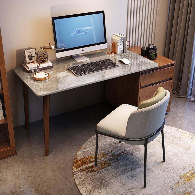 岩板轻书桌现简约室台奢式电脑桌办公一体桌70766卧双人笔记本代