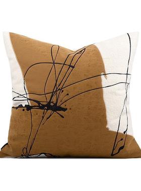 样板房售处现代轻奢新式抱橘橙色客中厅沙发楼床头靠垫靠枕BXR枕