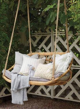 户防外花园秋酒店民宿绳编吊椅千水防网红65992秋千阳台庭院双人