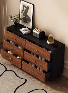 中古YEW风柜储五斗抽屉柜卧室置物柜实木床尾柜物柜靠五墙斗一体