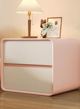 床头柜极简现代诧实寂奶油风落木小60242型卧意式简约室皮质地储