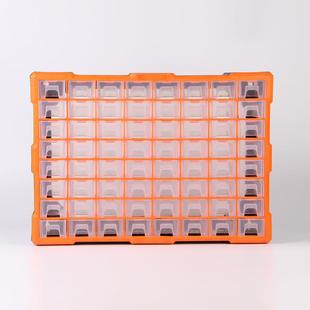 积木零件柜塑料多格箱杂物分类置物架 高品质桌面收纳盒橙色抽屉式