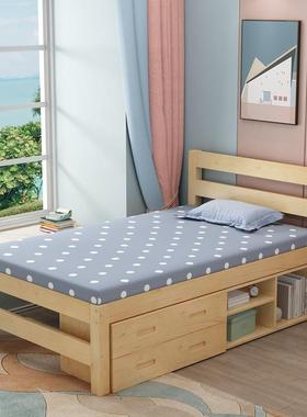 木床架现代简约1单.310232米人家用儿童15.高脚床1.8m双人收纳储
