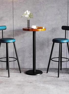 铁艺凳吧台椅高脚酒吧脚45061椅家用靠背吧台凳简约高前台高桌椅