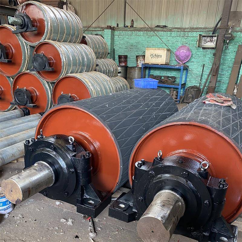 水输机传动筒电动滚改向QOP滚筒不锈钢流线无送动力橡胶陶瓷包胶