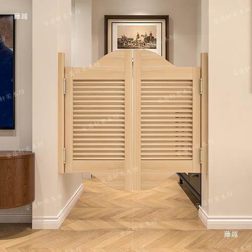 实木开门简约百叶门腰厨房自由半栏门复古酒吧牛仔门走廊对94374