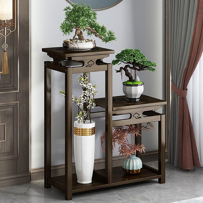 新中式花架子客厅落地式木实室几内绿萝花5202新款UHA阳台花盆置