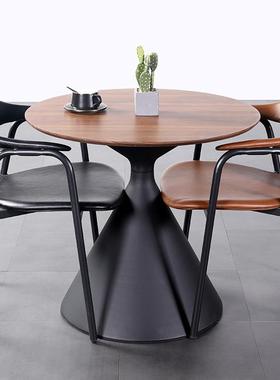 复工业风餐皮革办公椅餐桌椅书古房简椅子轻奢VRM金属椅扶手靠背