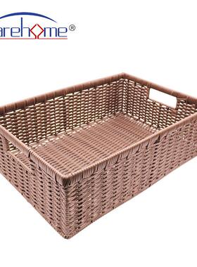 手烤工编16146织漆铁架客房收纳篮编织毛巾筐可铁架牢固耐用水洗