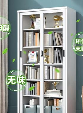 推拉铁门钢制书柜落带玻璃门家用地儿童65535客厅防尘展示艺书架