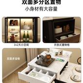 家单独岛台柜可移动多JRN功分离式 餐桌轻奢玻板璃门岩用中导能台