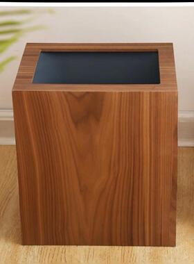 式创实木复古圾桶家用客厅厨中房意木质厕所卫生间ZD-50226客垃房