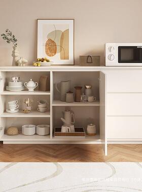 实白色餐边靠墙一柜现体代简约家用客厅斗柜JEZ储物柜多功能茶水