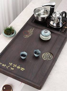 实木茶盘家用整块方形简约03332办公干泡台功夫款带排长水一件起