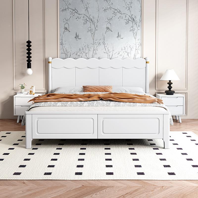 现代8简约实木床1.5米户男孩女孩单GD-F08#人床古复风1.米小型公