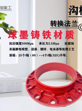 管道连接沟槽转法29689法兰箍式兰机械沟法槽球墨铸铁法兰沟槽兰