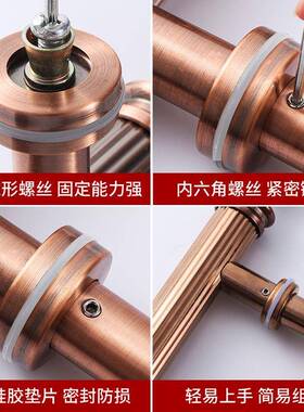 高档玻手璃对大门大拉欧式红古铜圆管有框开JVR门加厚黑色酒店门