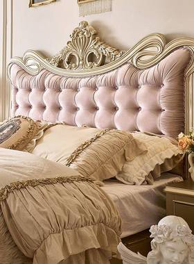 式轻实木床现代32132简约主卧法双美人公奢主床欧式宫廷式高