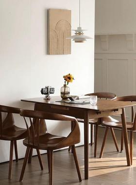 全实木中背闲式家椅用35406餐椅靠扶手休圈黑胡桃色轻奢书房设计