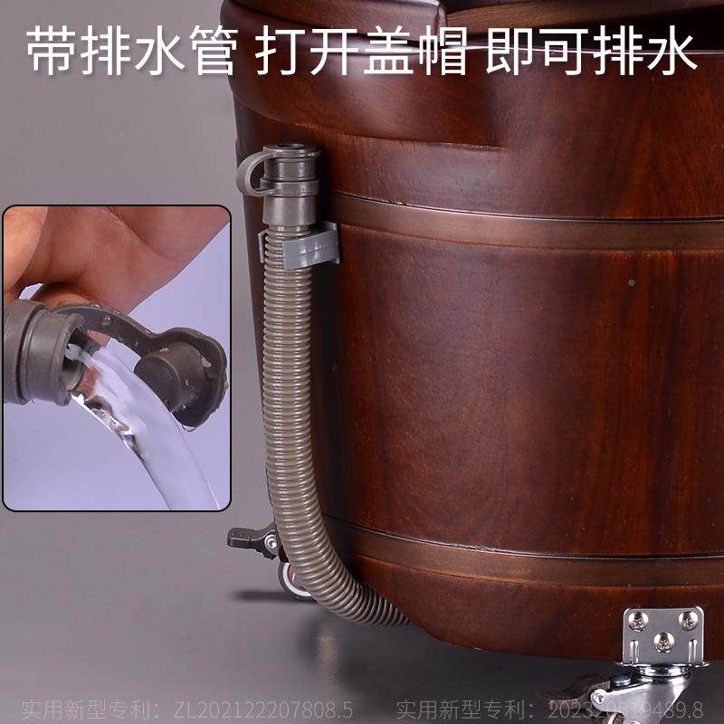足桶泡桶洗805脚木木盆带轮子排水按摩桶浴家脚用过小腿花梨木养,商业/办公家具,足浴盆,淘宝优惠券,粉丝福利购,淘宝优惠卷