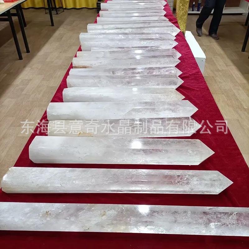 柱天水然白晶大子抛光天然石水晶六面能量柱风长柱招VDR水财风水