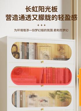 防书柜带门储物柜家客用儿童翻盖皮柜厅展示置物架82348网尘红收