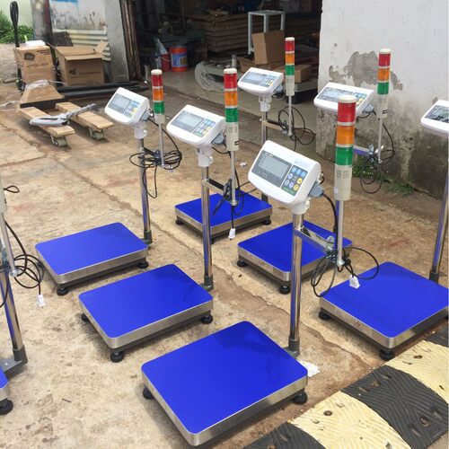 TCS-100kg电子台秤200 kgkg150公斤落地称称重报警三色灯
